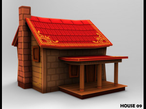 lowpoly toon house pack 3D Model