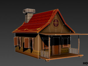 lowpoly toon house pack 3D Model