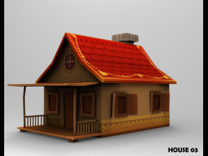 lowpoly toon house pack 3D Model