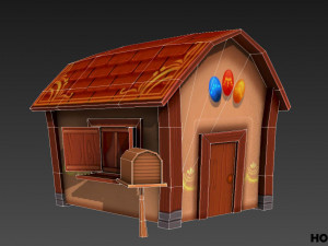 lowpoly toon house pack 3D Model