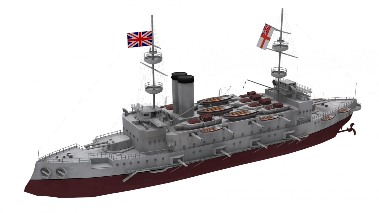 majestic-class battleship 3D Model .c4d .max .obj .3ds .fbx .stl .blend