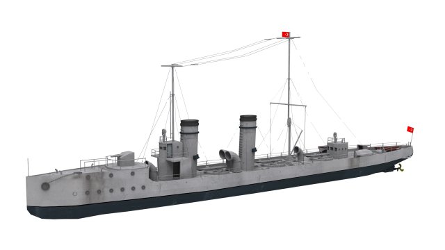 ottoman destroyer muavenet-i milliye Modelo 3D .c4d .max .obj .3ds .fbx .stl .blend 