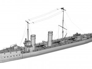 ottoman destroyer muavenet-i milliye Modelo 3D