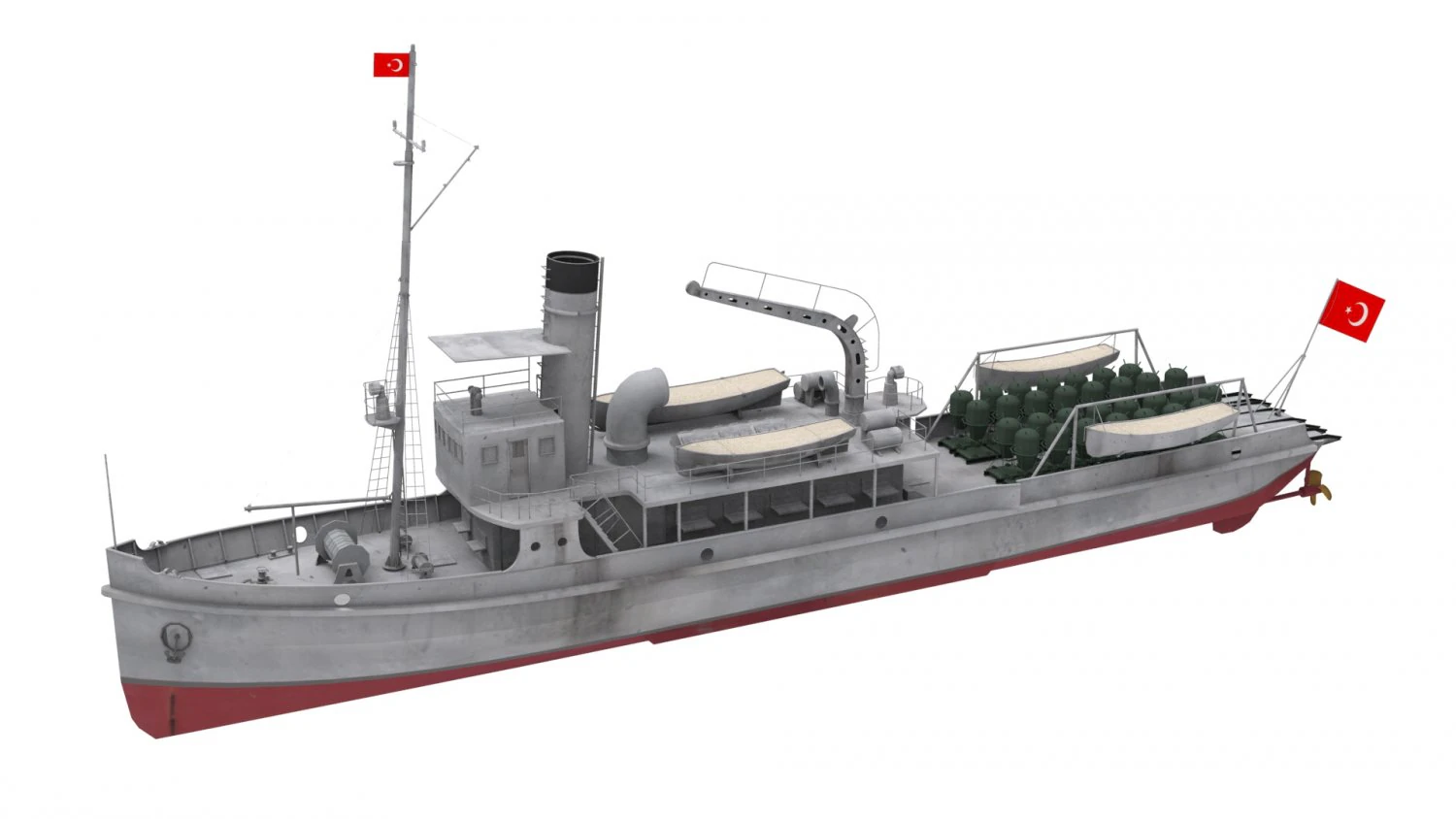 nusret mine ship 3D Model .c4d .max .obj .3ds .fbx .stl .blend 