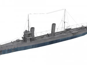 torpedeiro otomano sultanhisar Modelo 3D