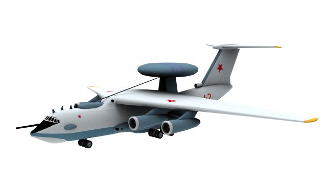 lowpoly a-50 mainstay aircraft 3D Model .c4d .max .obj .3ds .fbx .stl .blend 