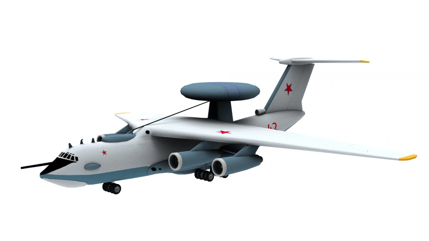 lowpoly a-50 mainstay aircraft 3D Model .c4d .max .obj .3ds .fbx .stl .blend 