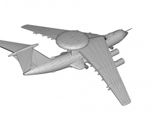 lowpoly a-50 mainstay aircraft 3D Model