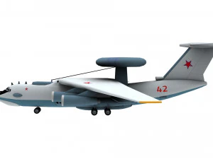 lowpoly a-50 mainstay aircraft 3D Model