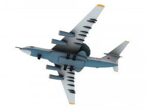 lowpoly a-50 mainstay aircraft 3D Model