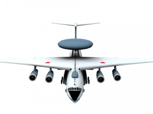 lowpoly a-50 mainstay aircraft 3D Model