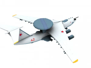 lowpoly a-50 mainstay aircraft 3D Model