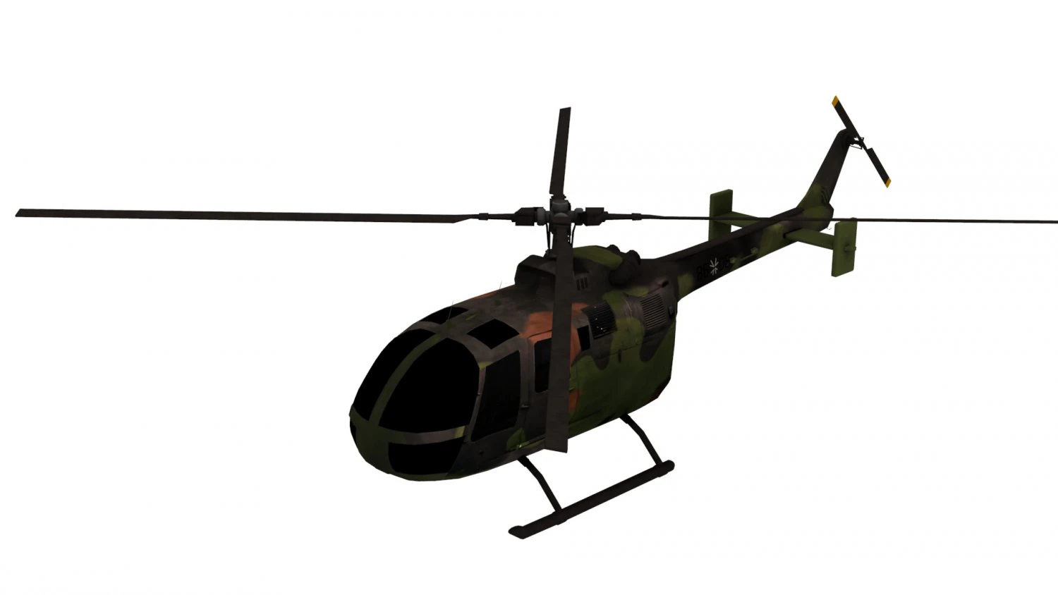 lowpoly bo-105 helicopter 3D Model .c4d .max .obj .3ds .fbx .stl .blend 