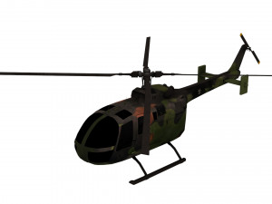 lowpoly bo-105 helicopter 3D Model