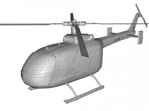 lowpoly bo-105 helicopter 3D Model