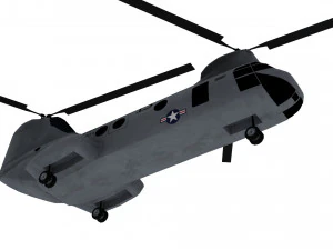 lowpoly ch-46 helicopter 3D Model