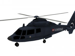 helicóptero lowpoly dauphin-2 Modelo 3D