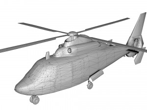 lowpoly dauphin-2 helicopter 3D Model