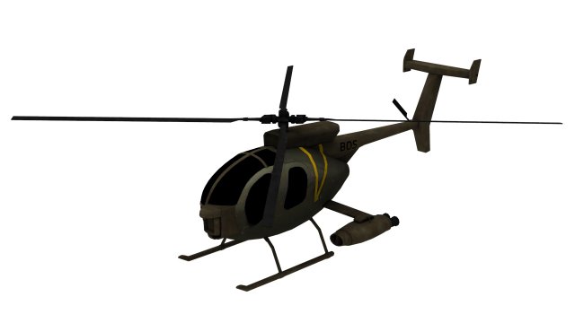 lowpoly defender 500 helicopter Modèle 3D .c4d .max .obj .3ds .fbx .stl .blend 