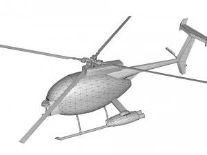 lowpoly defender 500 helicopter 3D Model