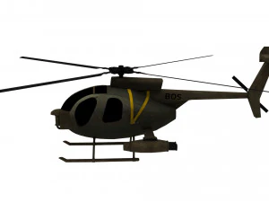 lowpoly defender 500 helicopter 3D Model