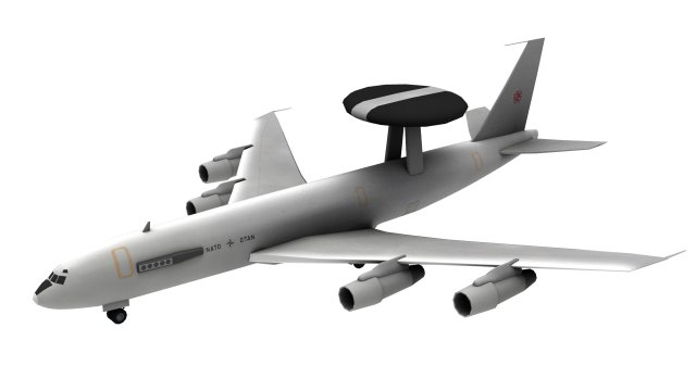 lowpoly e-3a sentry airplane 3D Модель .c4d .max .obj .3ds .fbx .stl .blend 