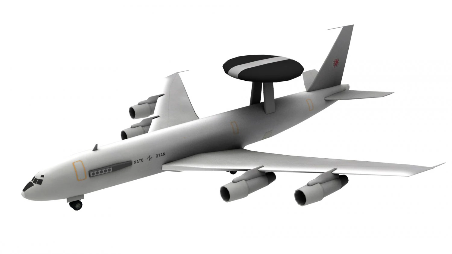lowpoly e-3a sentry airplane 3D Model .c4d .max .obj .3ds .fbx .stl .blend 