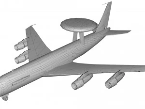 lowpoly e-3a sentry airplane 3D Model