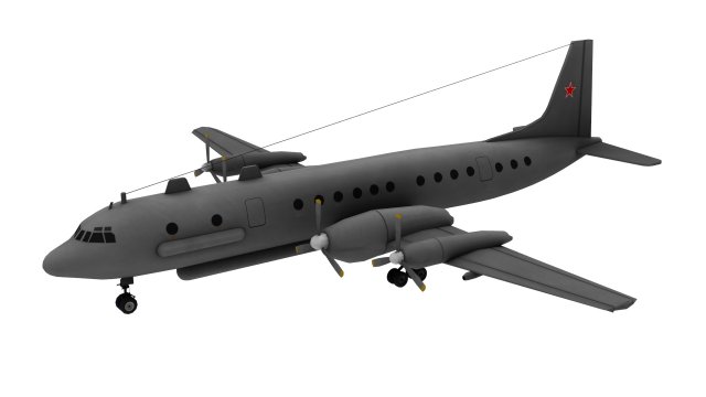 lowpoly il-20 coot-a airplane 3D Модель .c4d .max .obj .3ds .fbx .stl .blend 