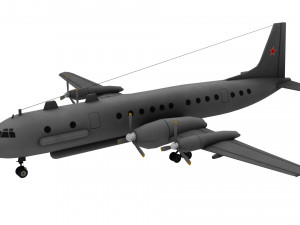 lowpoly il-20 coot-a airplane 3Dモデル