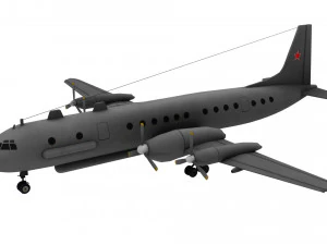 Lowpoly Il-20 Bl&auml;sshuhn-ein Flugzeug 3D Modell