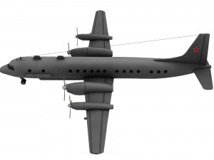 lowpoly il-20 coot-a airplane 3D Модель