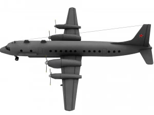 lowpoly il-20 coot-a airplane 3D Model