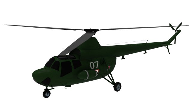 lowpoly mi 1 hare helicopter 3D Модель .c4d .max .obj .3ds .fbx .stl .blend 