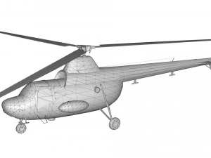 lowpoly mi 1 hare helicopter 3D Model