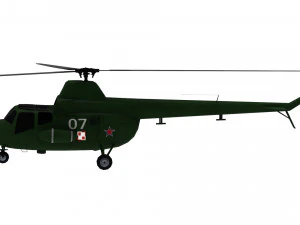 lowpoly mi 1 hare helicopter 3D Model