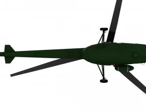 lowpoly mi 1 hare helicopter 3D Model