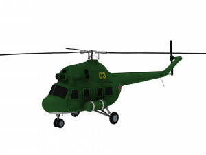 lowpoly mi-2 hoplite helicopter 3D Model