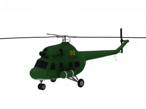 helic&oacute;ptero hoplita lowpoly mi-2 Modelo 3D