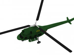 lowpoly mi-2 hoplite helicopter 3D Model