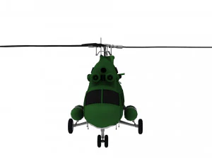 lowpoly mi-2 hoplite helicopter 3D Model