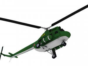 lowpoly mi-2 hoplite helicopter Model 3D