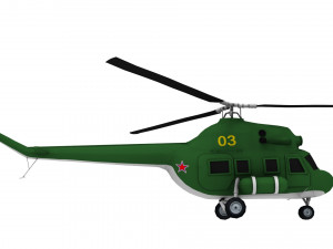 lowpoly mi-2 hoplite helicopter Model 3D