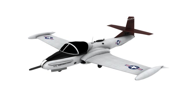 lowpoly a-37 aircraft model low-poly 3D Model .c4d .max .obj .3ds .fbx .stl .blend 