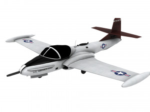 lowpoly a-37 aircraft model low-poly Model 3D