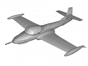lowpoly a-37 aircraft model low-poly 3D Model