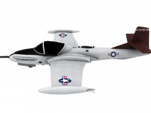 lowpoly a-37 aircraft model low-poly 3D Model