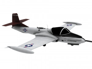 lowpoly a-37 aircraft model low-poly 3D Model