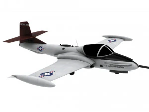 lowpoly a-37 aircraft model low-poly 3D Model