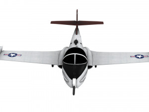lowpoly a-37 aircraft model low-poly 3D Model